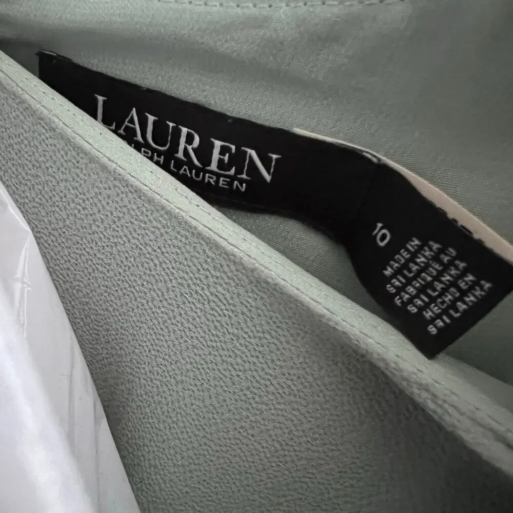 Lauren Ralph Lauren Women’s Belted Bubble Crepe Midi Dress Soft Laurel size: 6 - Picture 4 of 6